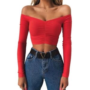 tight fitted off the shoulder top